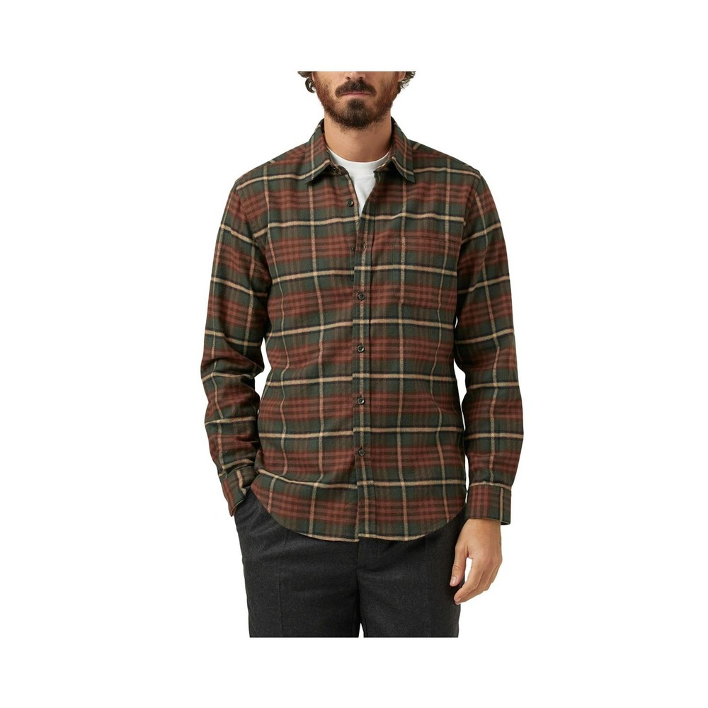 Portuguese Flannel Smog Plaid Button Down Shirt L Earthy Academia Classic Cabin